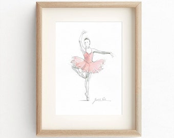 Affiche Murale Degas - Ballerine Rose/Verte - Reproduction Art - Plusieurs Tailles