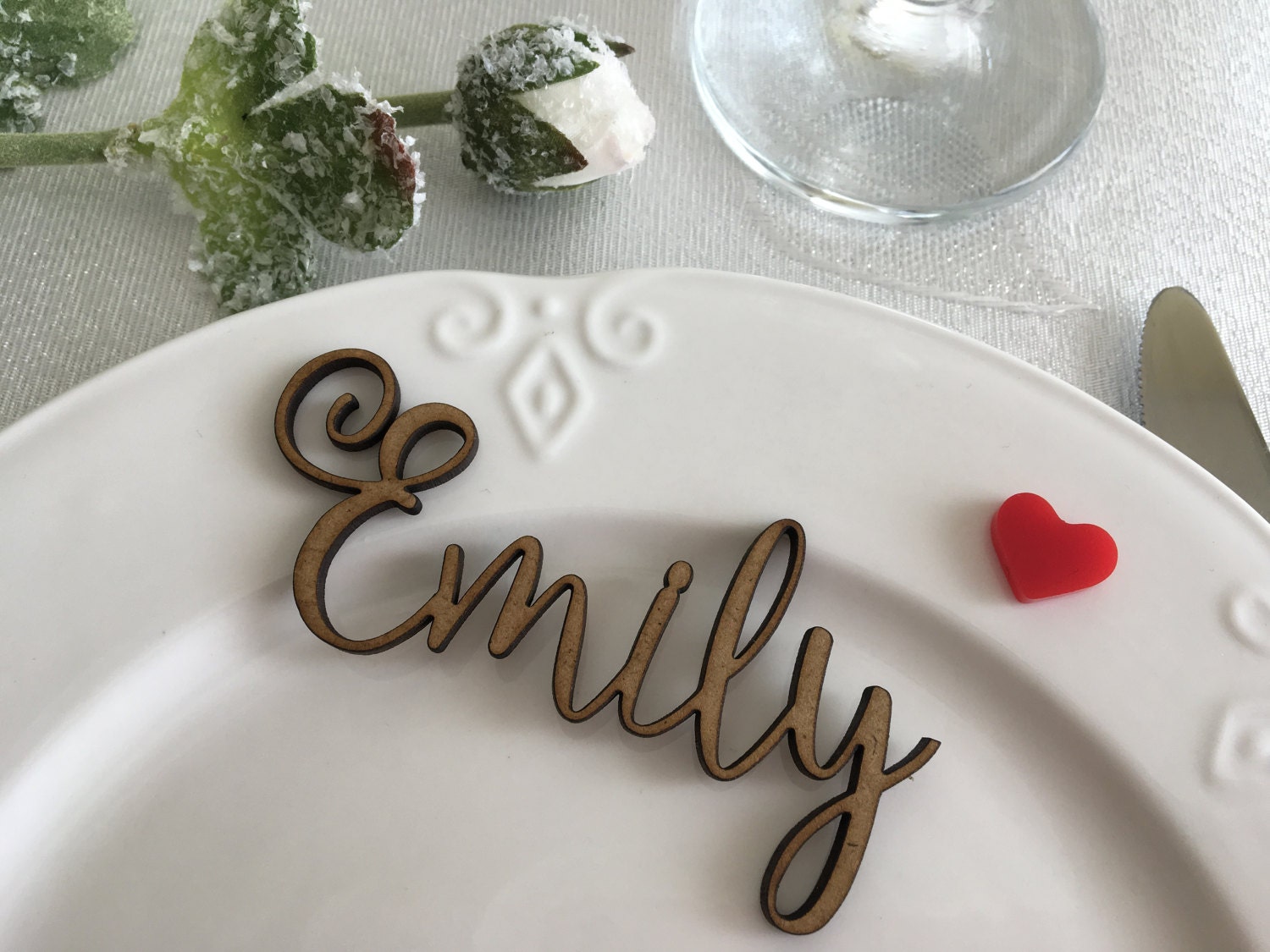 Wooden laser cut names Wedding table place Custom Name Place Setting ... Wooden laser cut names Wedding table place Custom Name Place Setting ...