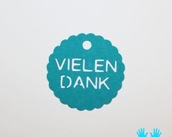 10 tags/gift tag "Thank you" other language possible