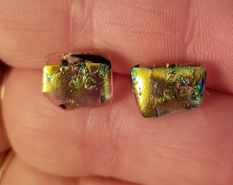 Gold fused stud earrings