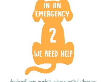 Pet Alert Decal - In Case Of Emergency Dog Decal - Dog Alert Sticker - Fire Safety Decal - Custom Dog Alert Decal - Window Sticker