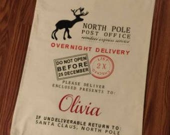 Personalized Santa Sack, canvas santa sack, santa sack, personalized, christmas bag, santa bag, canvas bag, canvas santa bag, santa, bag