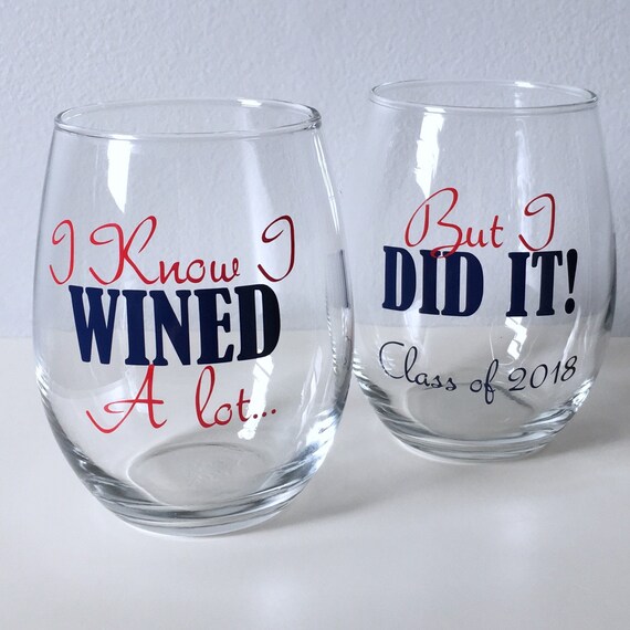 Graduation Wine Glasses Personalized Graduation Gift Class