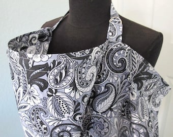 Nursing Cover - Gray and Black Floral