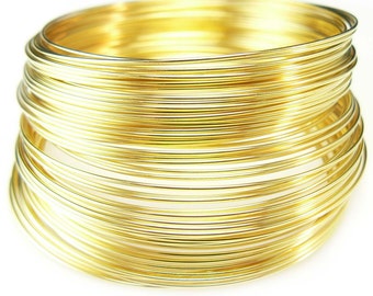 2 inch gold plated stainless steel bracelet memory wire, 12 loops