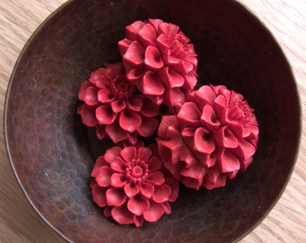 Large Chrysanthemum Cinnabar Bead