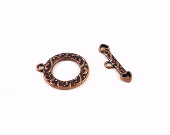 1 copper metal, (f6) Toggle clasp
