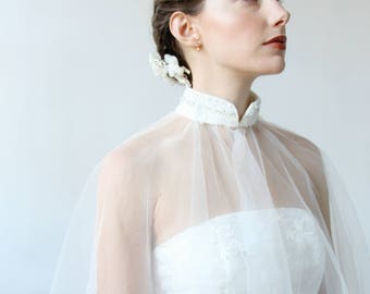 SAMPLE SALE Slim Fitting Strapless Mermaid Wedding Dress with Cape