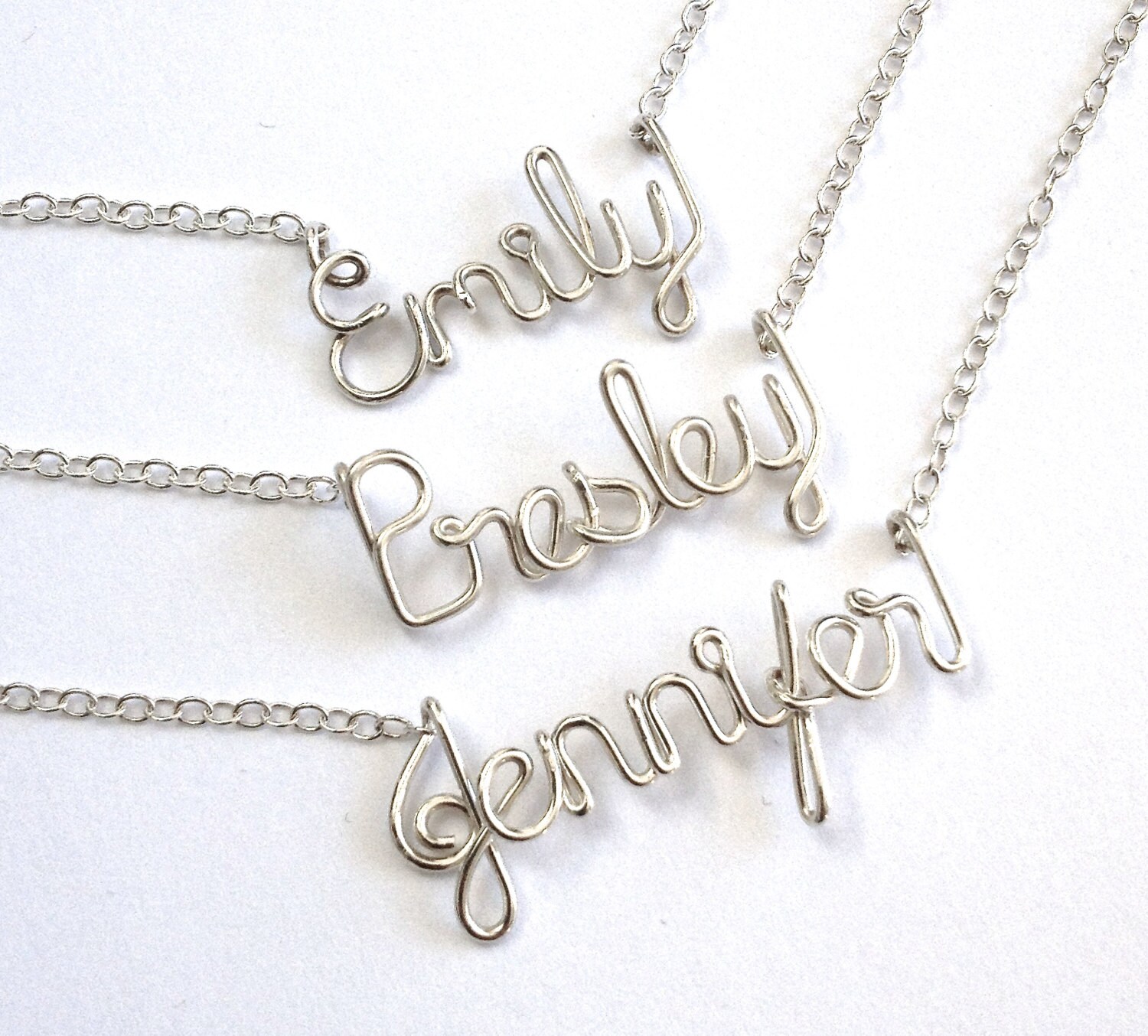 Child Name Necklace. Sterling Silver Girls Name Necklace.