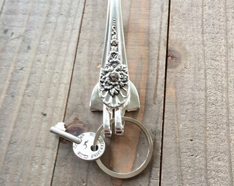 Fork Keychain| Keychain | Flatware Keychain| Silverware Keychain | Vintage Keychain| Repurposed Fork Keychain |Repurposed keychain