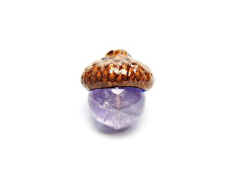 Amethyst Acorn Pendant Necklace