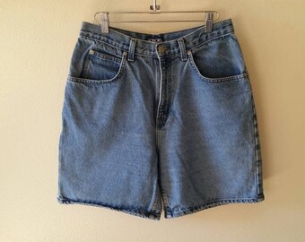 90s Denim Shorts - Size 14 - Honors High Waisted Mom Jeans Shorts - Vintage Jean Shorts - 90s Clothing - High Rise Shorts - Womens Shorts