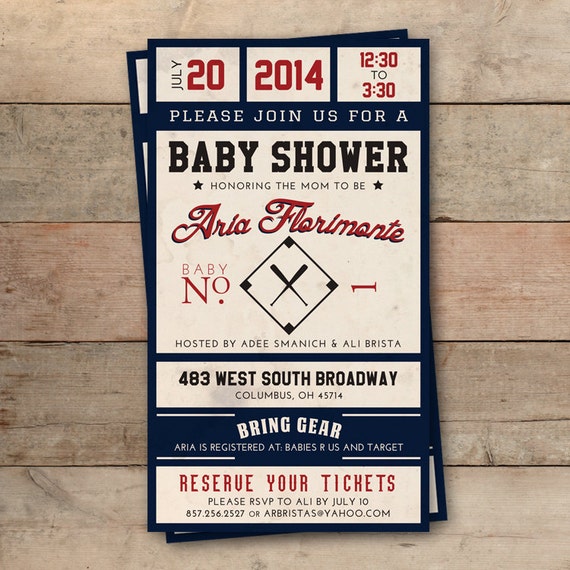 Baseball Themed Baby Shower Invitations 6