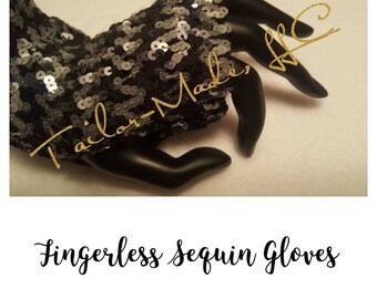Fingerless Sequins Gloves