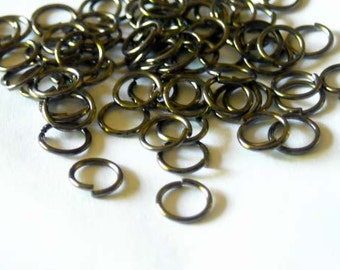 50/100/500 Gunmetal Jump Rings 6mm, Open Loop - 10-6OL
