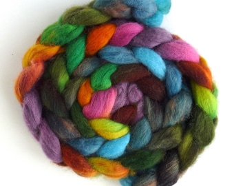 Florescence, Finn Cross Wool Roving - Hand Painted Spinning or Felting Fiber