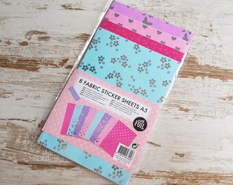 A5 fabric sticker sheets with foil