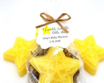 Star Soap, Baby Shower Favors with Custom Tags, Twinkle Twinkle Little Star Theme, Handmade Soap Favor, Nursery Rhyme Favor, 12 Favors