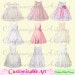 Wedding Dress Clipart Digital Bridal Bride Dress Wedding Party Flower Girl Dress Clip Art Prom Cute Girls Gown Dress Images Dresses Graphics