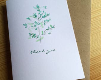 Wildflower Watercolor Thank You Note Cards - Wild Grass Cards - Kentucky Blue Grass Cards - Botanical Note Cards - Set of 6
