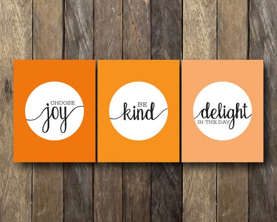 Items similar to Orange Wall Art - Printable Quotes - Instant Download ...