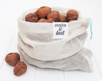 Produce Bags - set of 2, lightweight organic cotton, reusable, plasticfree and zerowaste