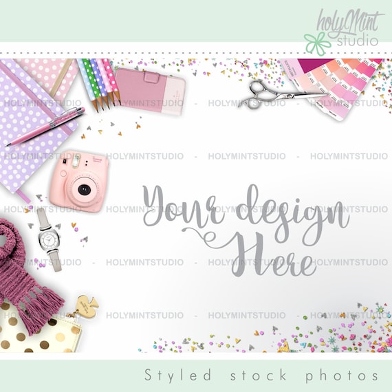 Planner Mockup Feminine Mockup Stock Photo Artwork Mockup