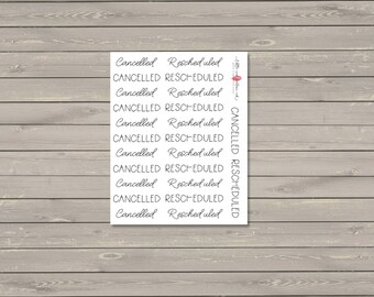 Cancelled / Rescheduled Stickers