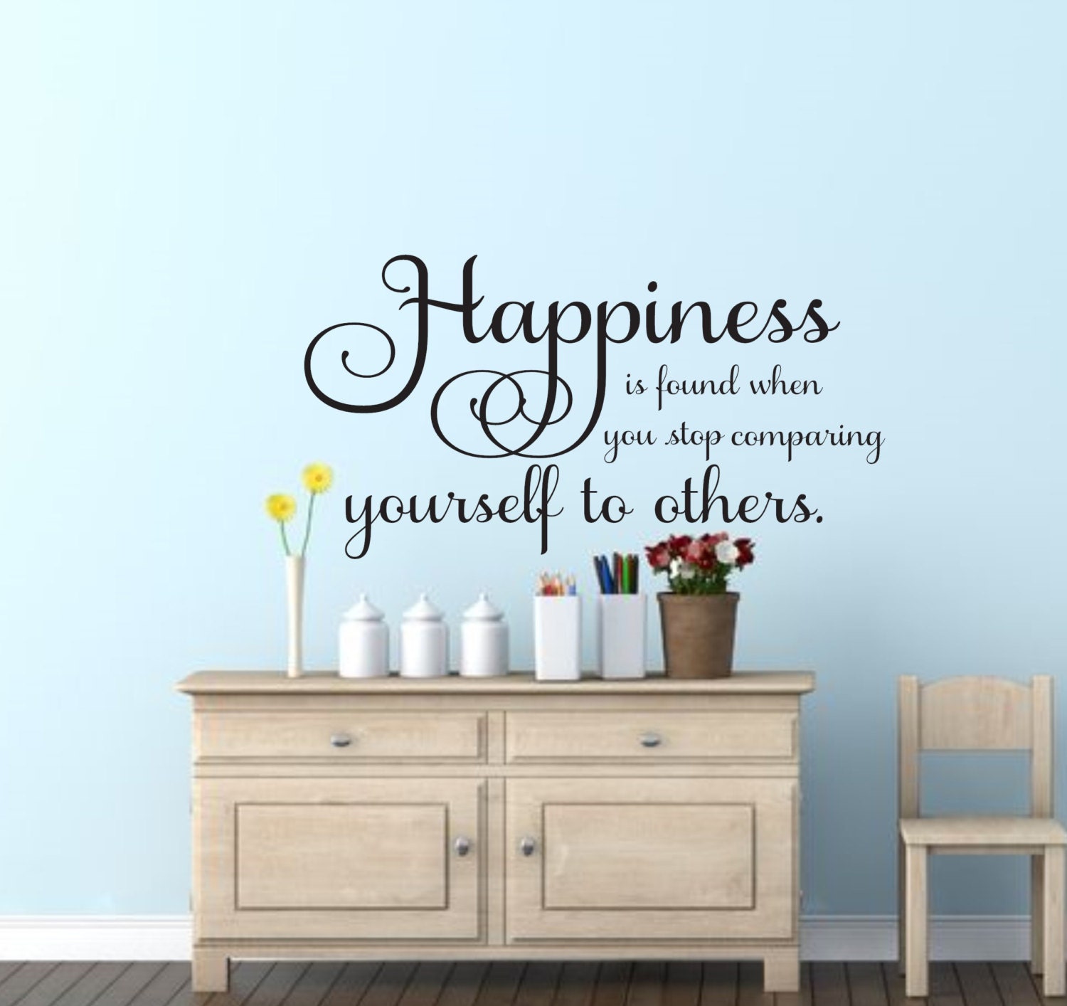 Happiness is found Inspirational Wall Decal Wall Saying Wall