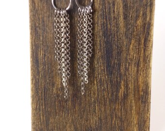 mixed metal chain earrings