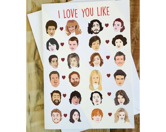 I Love You Like Card, Anniversary Card, Geeky Love Card, Funny Greetings Cards, Movie Lover, Pop Culture Card, funny boyfriend birthday card