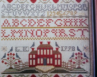 Cross Stitch Pattern | Kandace Thomas | SCHOOLHOUSE SAMPLER | Counted Cross Stitch Pattern Chart - fam