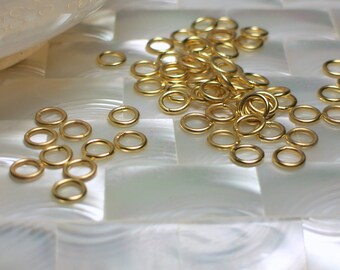 6mm 18g CLOSED Satin Gold Plated Nickel free Brass Jump Rings 20pcs Jewelry Jewellery Craft Supplies