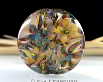 Lentil Bead. d- 48 mm. Lampwork