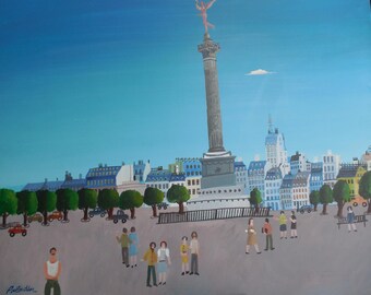 Naive painting Original vintage