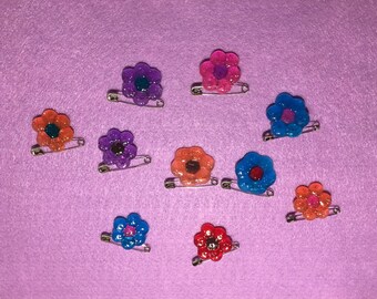 Flower blossoms pins (set of 5 or 10)
