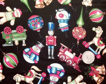 STORE CLOSING Sale - Christmas Elegance, Ornaments, Black, Dan Morris, RJR Fabrics, 100% Cotton Quilt Fabric, Quilting Fabric