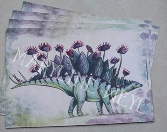 map postcard Stegosaurus dinosaur