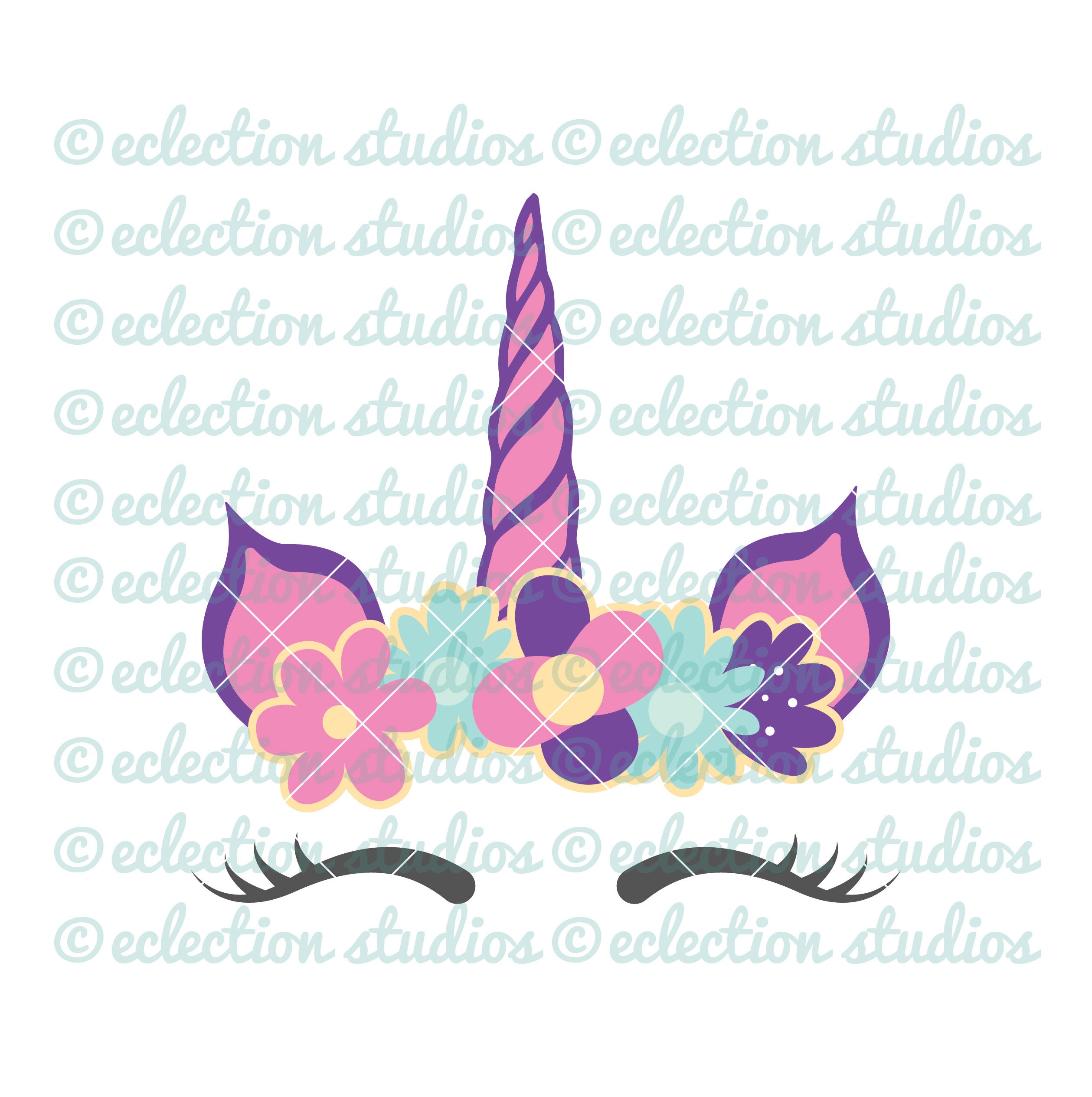 Download Unicorn SVG Unicorn horn and ears cake topper unicorn face
