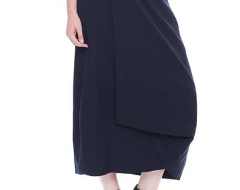 1980s Vintage Comme des Garcons Long Black Wrap Skirt Size: S/M