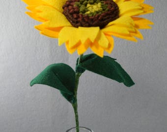 Artificial Flower Sunflower - Fake Flower, Felt Flower on a Stem, Artificial Sunflower, Fake Sunflower, Kansas State Flower