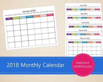 printable 2017 monthly calendar