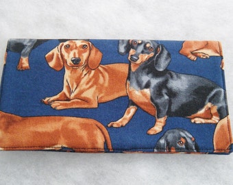 Checkbook Cover - Dachshunds realistic
