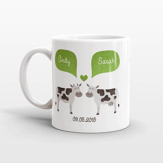COW Mug Valentines Day Gift for Her for Him Animal Couple Mug Anniversary Gift for Men Women Unique Coffee Mug Personalized Mug Coffee Cup