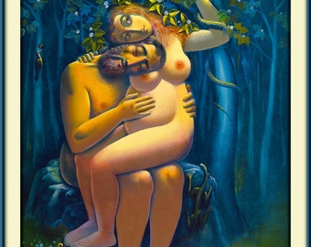 Waiting, Adam, Eve, mystical, naked, love,