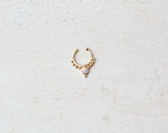 Nose hoop ring, Nose ring, Gold nose ring, Body Jewelry, E046