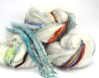 Textured, Chunky Carded Art Batts + Locks - After the Storm - 5.3 ounces - For Spinning or Felting