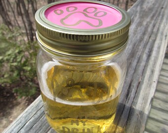 Paws Off My Drink Mason Jar Glass