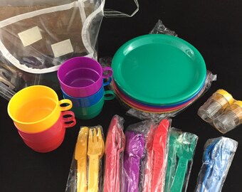 New/Old 32 Piece Plastic Picnic Set