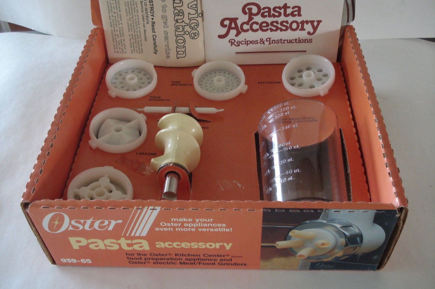 OSTER Kitchen Center Pasta Accessory To Meat Food Grinder